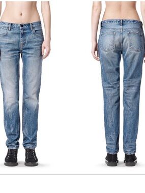 Denim x Alexander wang 002 relaxed fit jeans light indigo aged wash sz 27 30” L